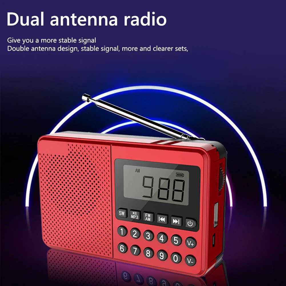 XHDATA D219 Radio portátil de onda corta AM FM funciona con pilas, pequeña  radio de recepción con buen sonido, conector de auriculares para regalo