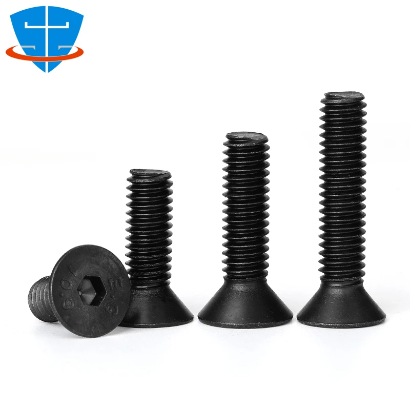 10PCS 플랫 알렌 볼트 2 4 6 8 10 1/8 5/32 1/4 3/16 5/16 3/8 1/2 3/4 5/8 UNC UNF 영국 표준 블랙 합금강 육각 소켓 카운터싱크 헤드 나사