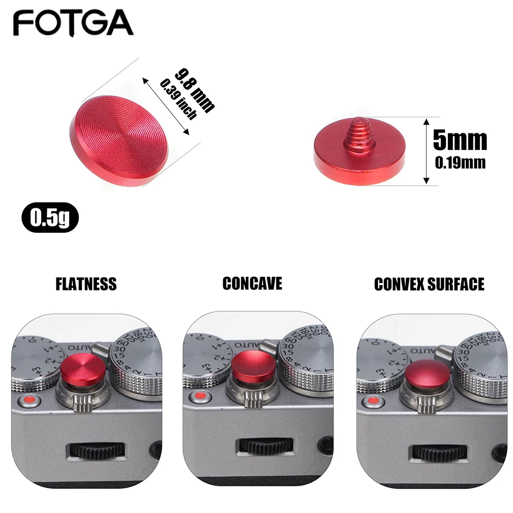 Fotga Micro Camera Metallo Alluminio Soft Shutter Release Metallo Concavo Otturatore Pulsante Per Leica M Minolta Canon Nikon Dc Camera