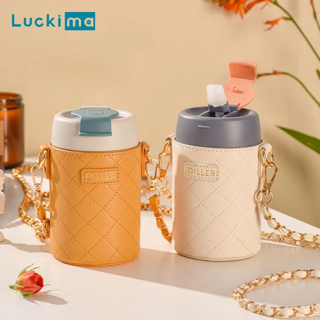 360ml Women Thermos Cup with Shoulder Strap 316 Stainless Steel Thermoses  Portable Insulation Cup Thermal Drinkware Fashion Gift - AliExpress