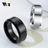 Vnox 6/8mm Plain Ring for Men, Glossy Stainless Steel Basic Wedding Band, Casual Classic Simple Boy Finger Jewelry #6 -#13 1