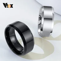 Vnox 6/8mm Plain Ring for Men, Glossy Stainless Steel Basic Wedding Band, Casual Classic Simple Boy Finger Jewelry #6 -#13 1