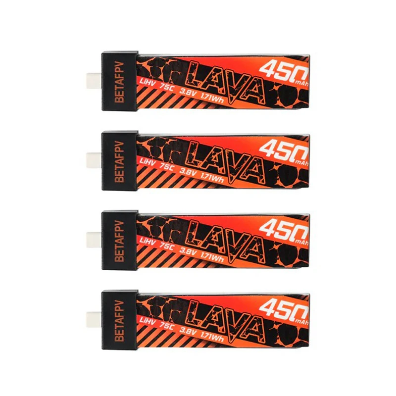 BETAFPV LAVA 1S 260 300 450 550 мАч 75C Батарея BT2.0 Разъем для гоночных самолетов FPV-дронов thumbnail 4