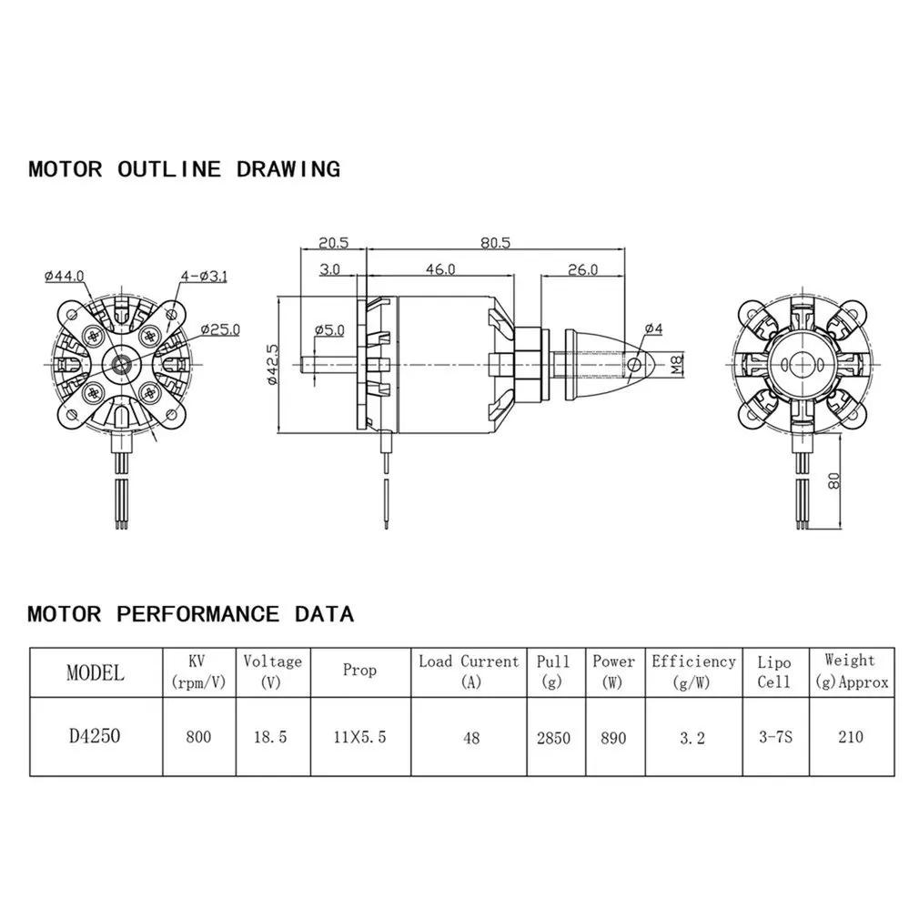 Brushless Motor Hot DXW D4250 800KV 3-7S For RC FPV Fixed Wing Drone Airplane Parts Aircraft Quadcopter Multicopter Accessories brushless motor drone repair parts
