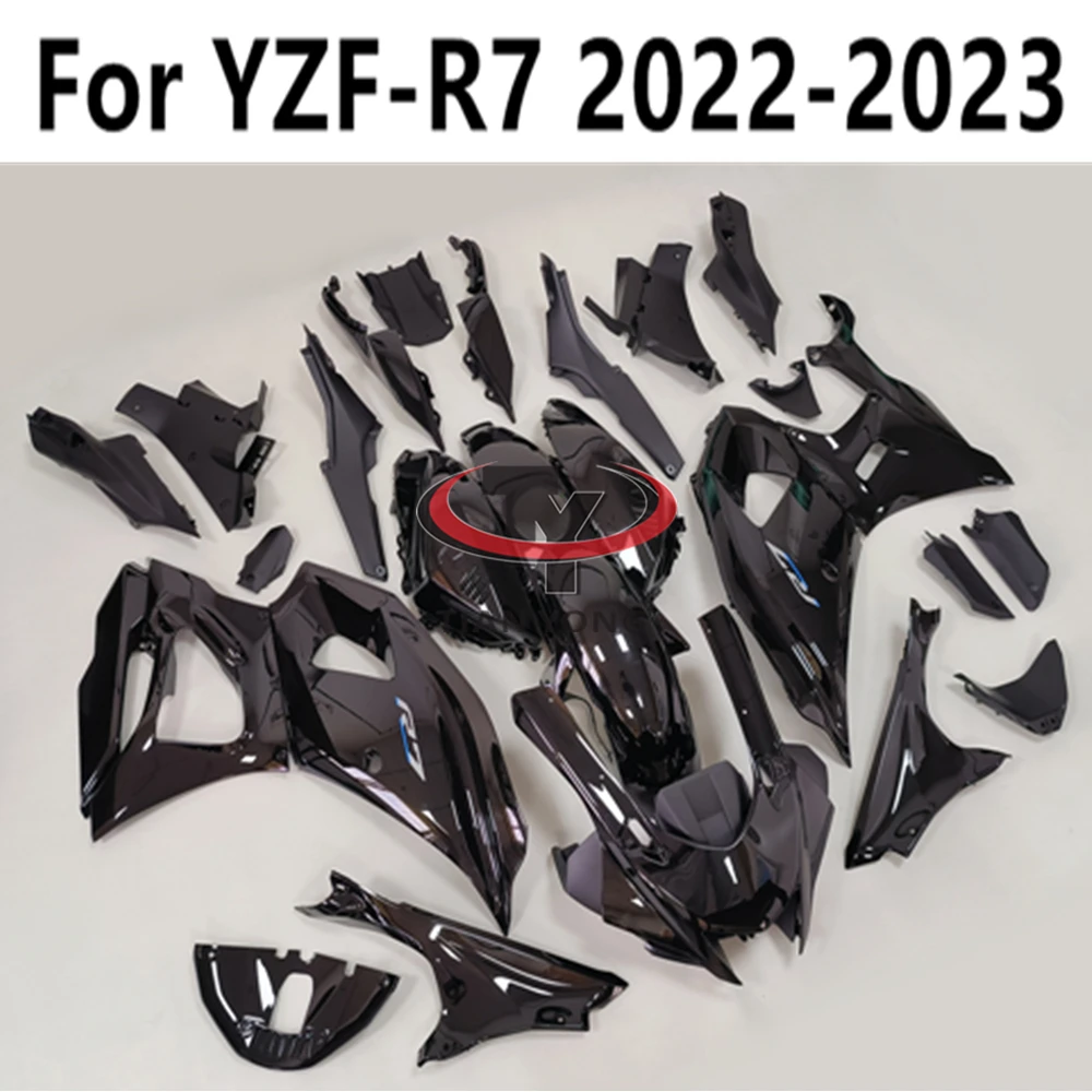 

Motorcycle Cowling For Yamaha R7 2022-2023 YZF-R7 Full Fairing Kit All Shiny Black ABS Injection Customize Accessories