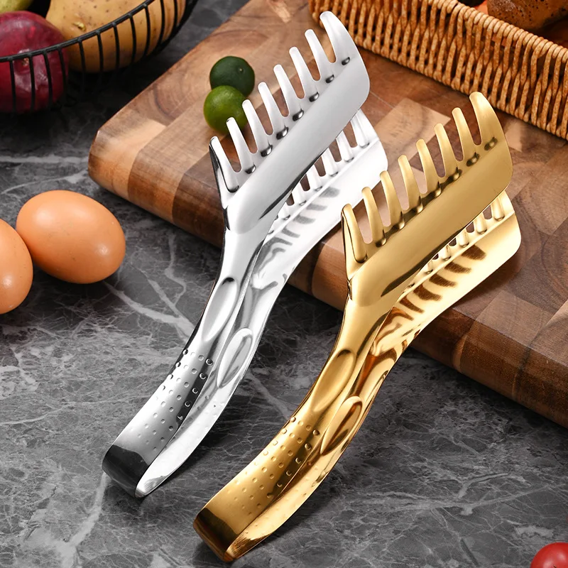 Stainless Steel Non-Stick Food Tongs Salad Beef Buffet Clamp Outdoor BBQ Clips Home Cooking Utensils Home Kitchen Tools