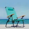 Premium Backpack Beach Chair for Adults - Beach Chair With Backpack Straps - Foldable and Reclining Beach Chair Camping Folding 3