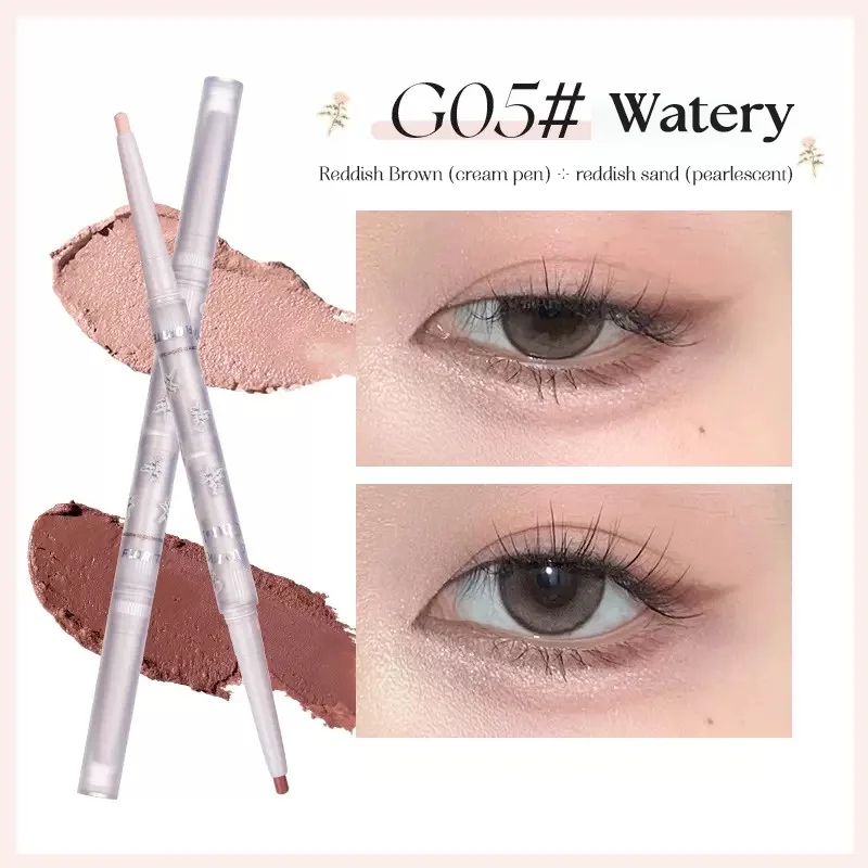FLORTTE Nice to Meet Chu Double-Headed Silkworm Eyeshadow Pen and Eyeliner Suborbital Hypertrophic Orbicularis Pen Makeup 5
