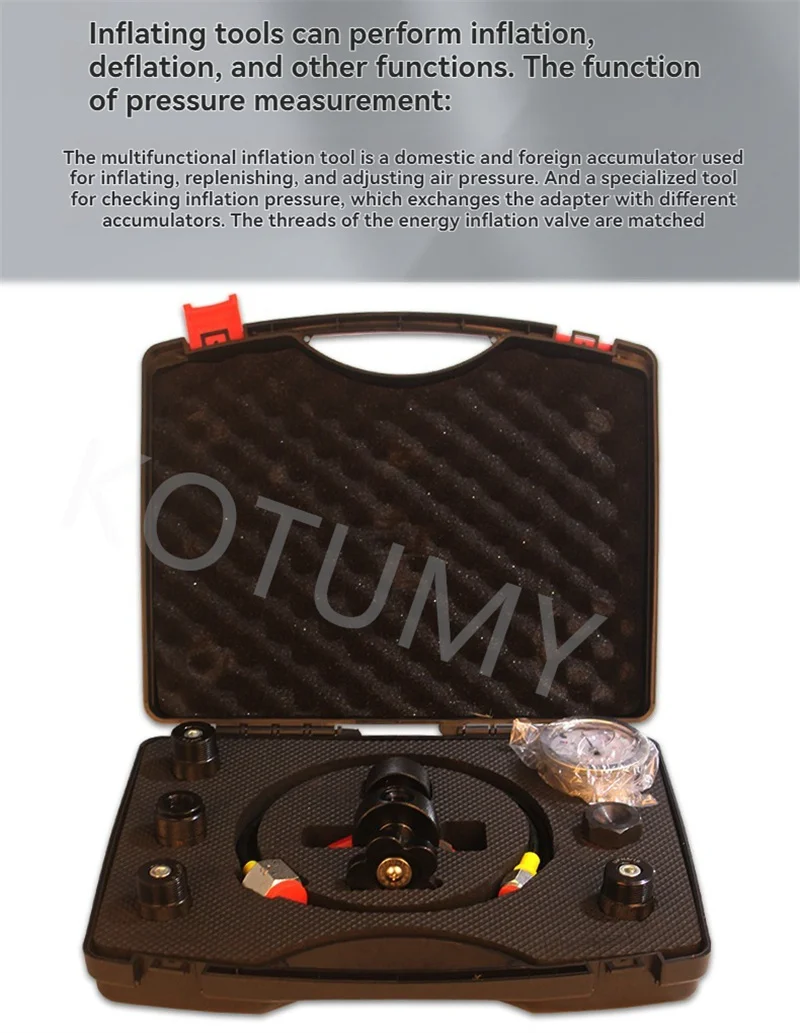 7-in-1-Ladeset für hydraulische Akkumulatoren, Zylinder, Stickstoff und Druckprüfset, Ladegerät für Pumpenwagen-Akkumulatoren – Detail 2