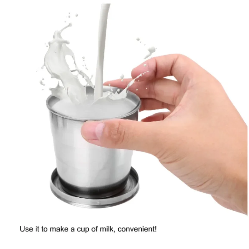 Stainless Steel Foldable Cup Portable Water Drinking Cup Retractable Telescopic Collapsible Cups For Outdoor Travel