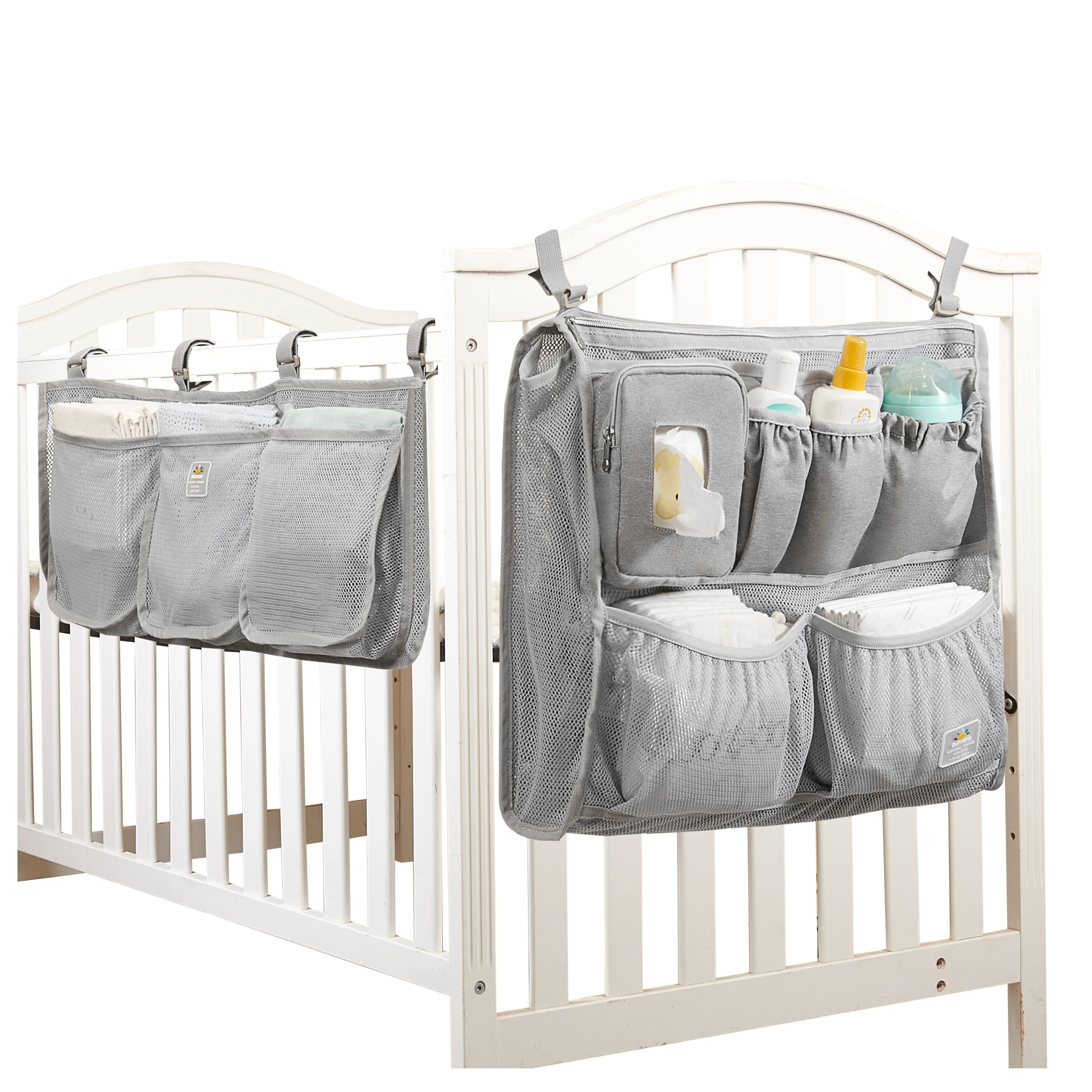 sunveno-baby-crib-hanging-organizer-2-in-1-multifunctional-large-capacity-baby-organizer-for-changing-table-baby-storage