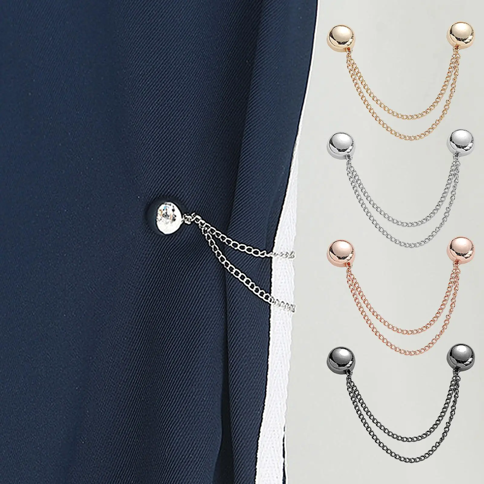 4pc Magnetic Shirt Clip T Shirt Shortening Magnets Strong Pin Buckle Wrist Tie Button for Long Pants Sleeves Trousers Hijab Legs