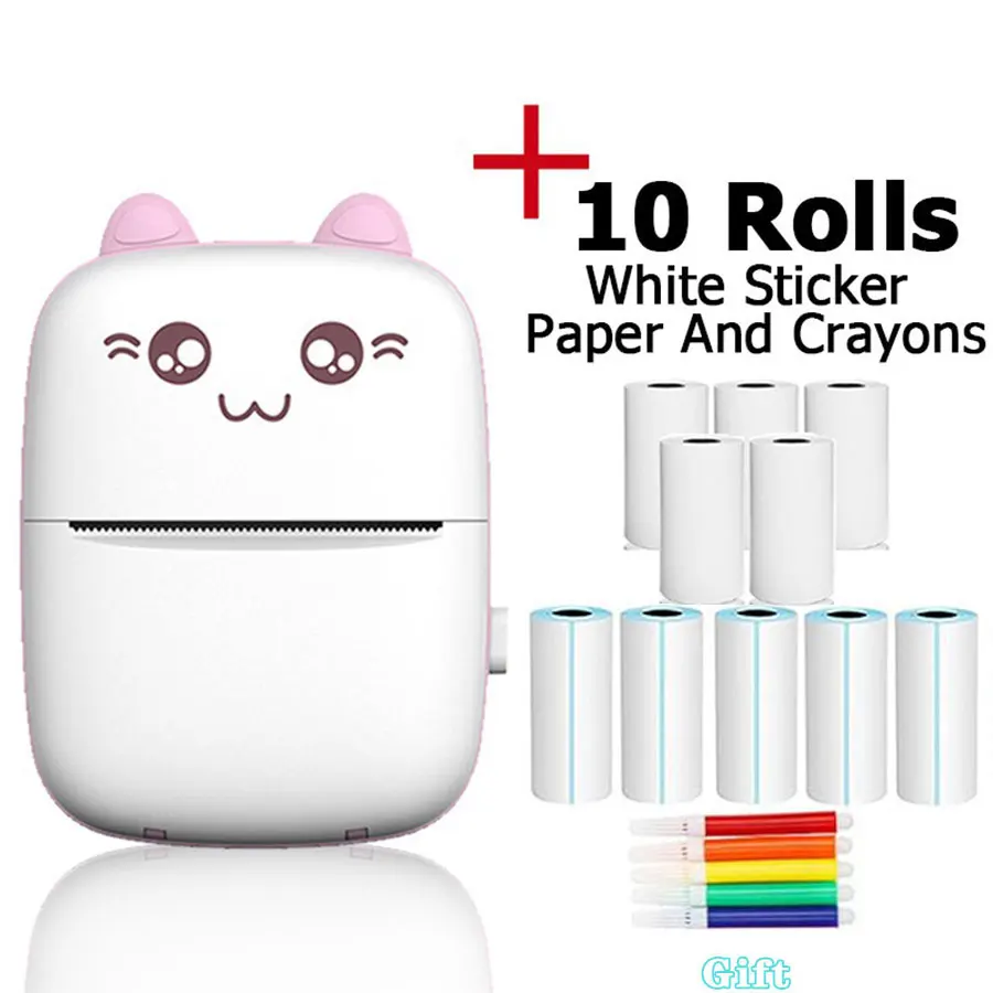Portable Printer Bluetooth Connection Inkless Thermal Student Pocket Mini Label Printer School Office Supplies Stationery portable thermal label printer