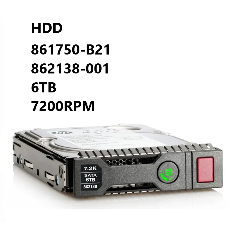 

NEW Hard Drive 861750-B21 862138-001 6TB 3.5in LFF 7200RPM DS SATA-6G SC Hot-Swap Midline HDD for H+PE ProLiant G9 G10 Servers