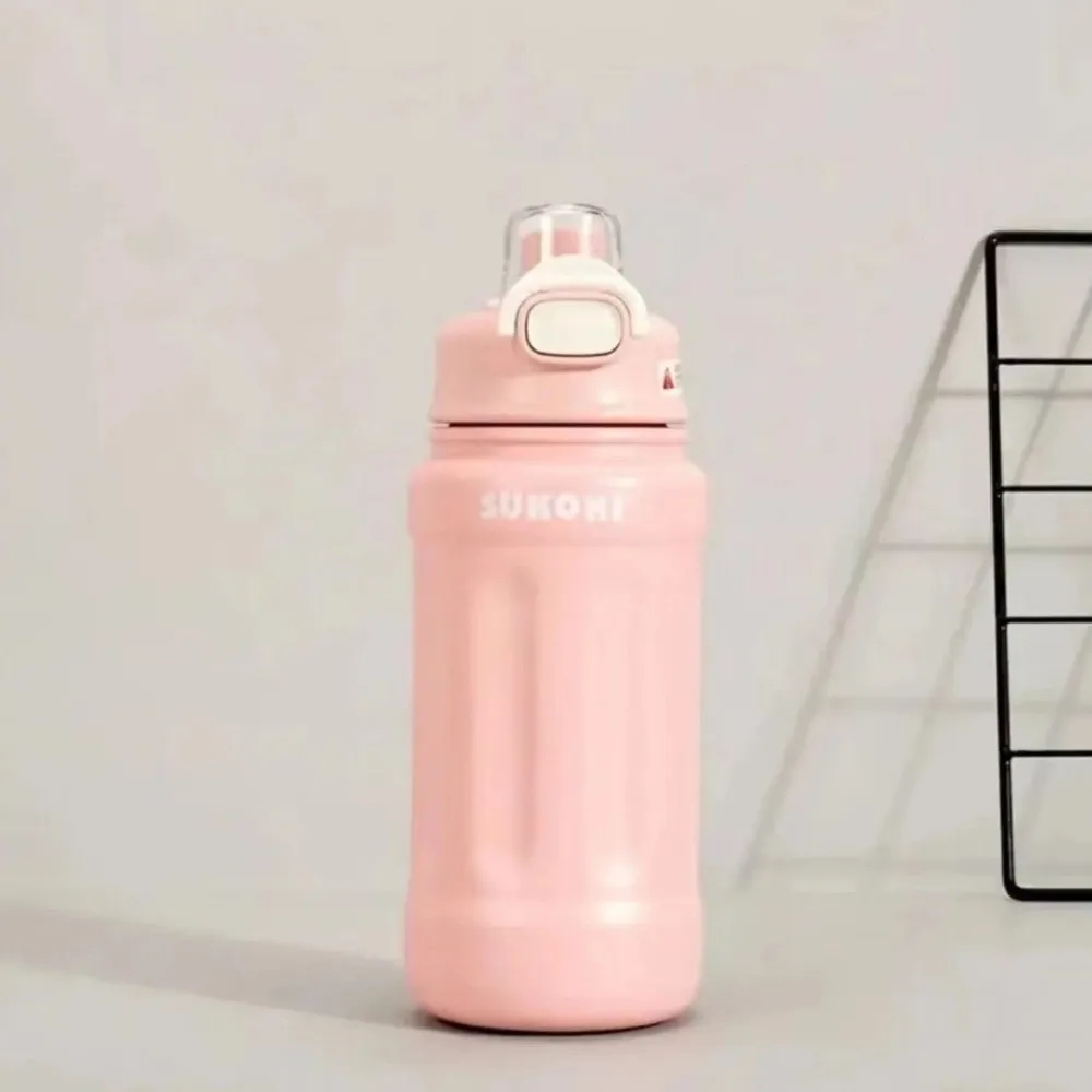 316 Stainless Steel Thermos Cup 800ml Large Capacity Insulated Water Bottle Portable Handle with Straw Sports Drinking Cup