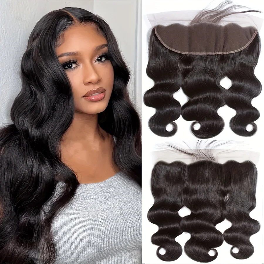 Human Hair Lace Frontal Body Wave Lace Frontal Closure Transparent Lace Frontal Ear To Ear 13x4 Hd Human Hair Closures Pre Plucked With Baby Hair