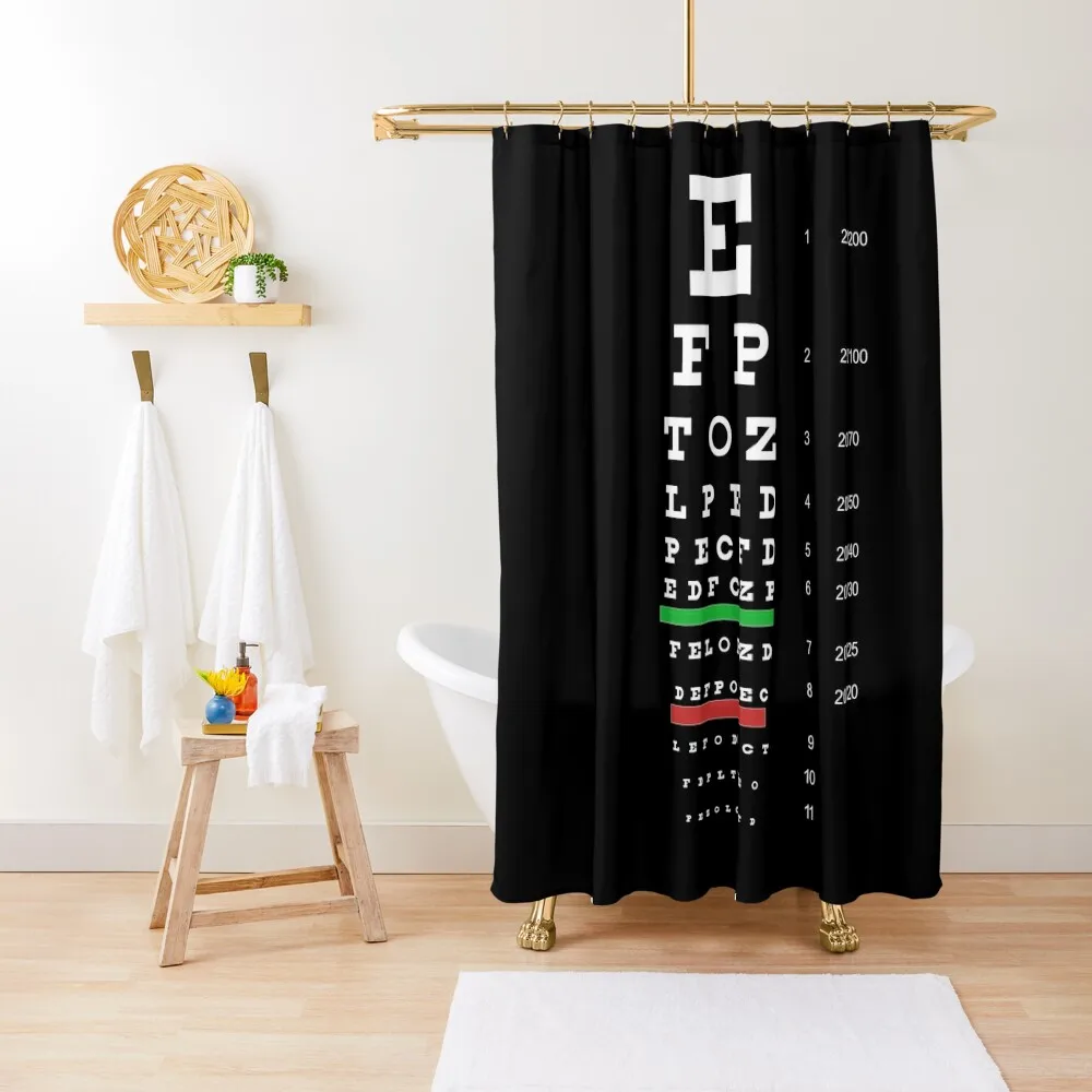 

Snellen Eye Chart Shower Curtain Funny Shower For The Bathroom Waterproof Shower Curtain