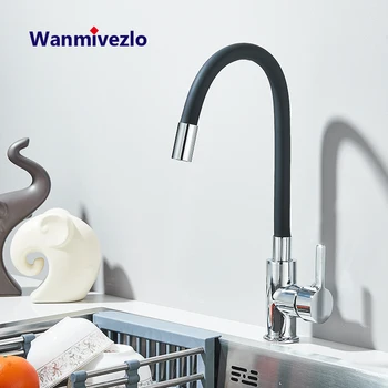 Rubinetto per lavello da cucina Wanmivezlo Tubo flessibile per acqua 360 °   Rubinetto dell'acqua miscelatore acqua calda fredda con montaggio su piano a maniglia singola con rotazione 1