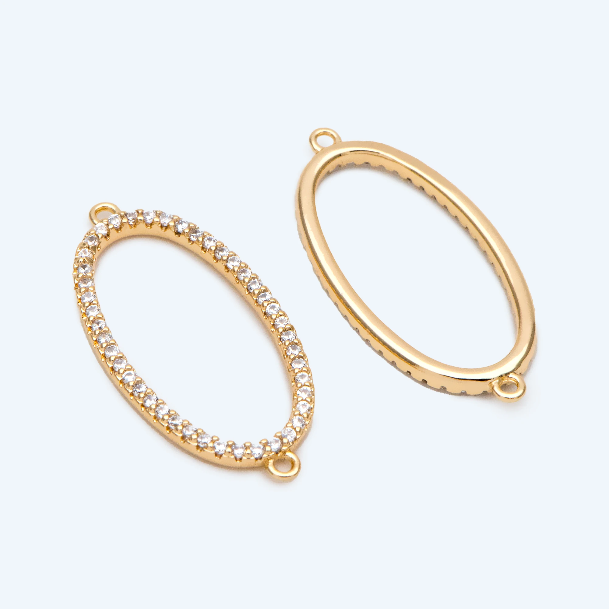 

4 шт CZ выложены золотом овальной Φ, латунные Длинные овальные кольца, соединение для подвески-шарма круглые соединительные Подвески (в виде колец геометрической формы)