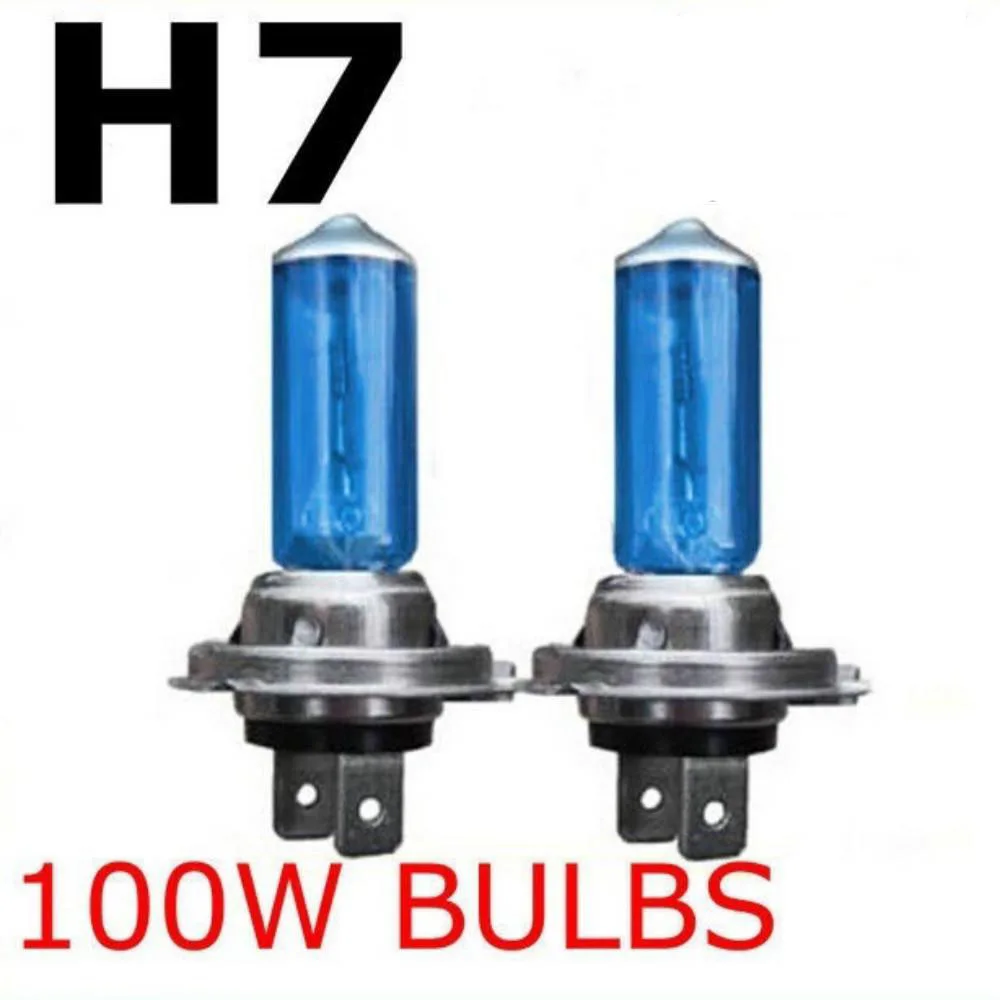 2pcs Bright H7 100W 12V 6000K Xenon Gas Halogen Headlight White Light Lamp Bulbs 
