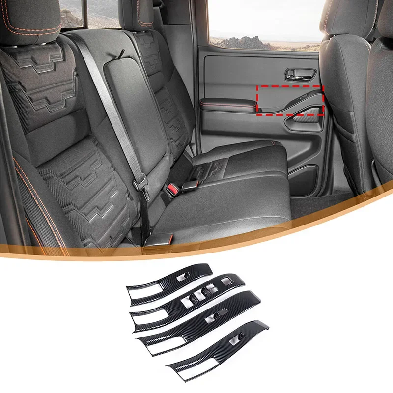 

For Nissan Frontier 2022-2024 Car Window Lift Switch Panel Cover Trim ABS Carbon Fiber Pattern Interior Accessories LHD