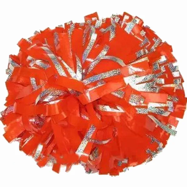 Cheerleader-Silver Laser Wire Sports Pompoms, Cheer Factory, Color Can Free Competition, Will Shine Surface, 6 ", 10 Pcs