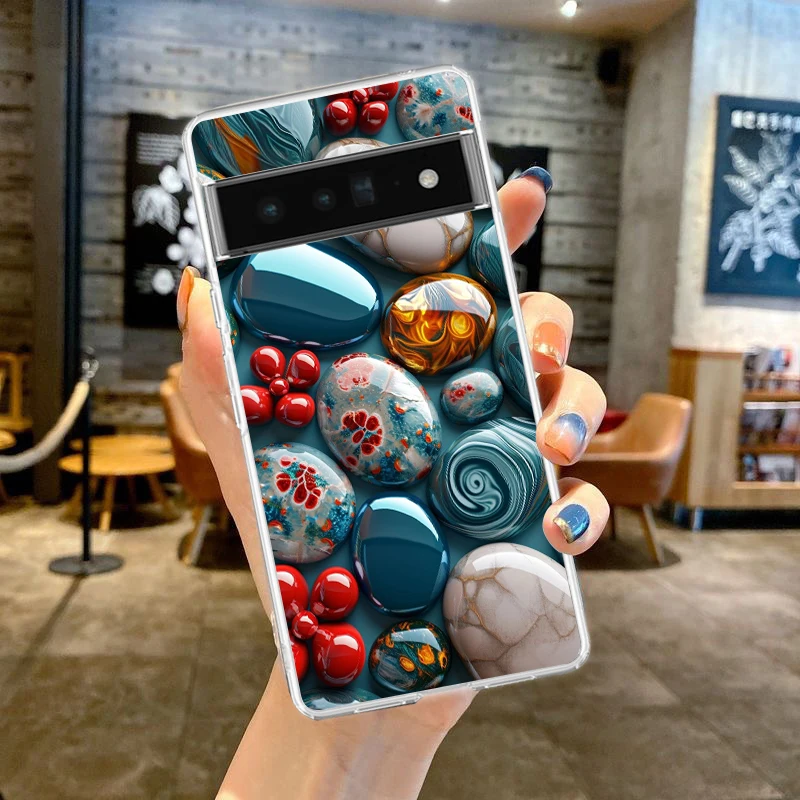 Elegant Marble Design Shockproof Silicone Phone Case - Transparent Shell