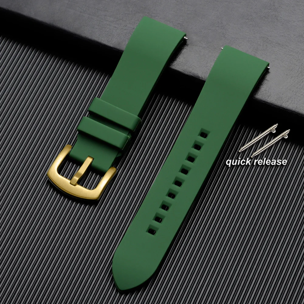 Quick Release Waterproof Silicone Sports Watchband - Soft Rubber Strap