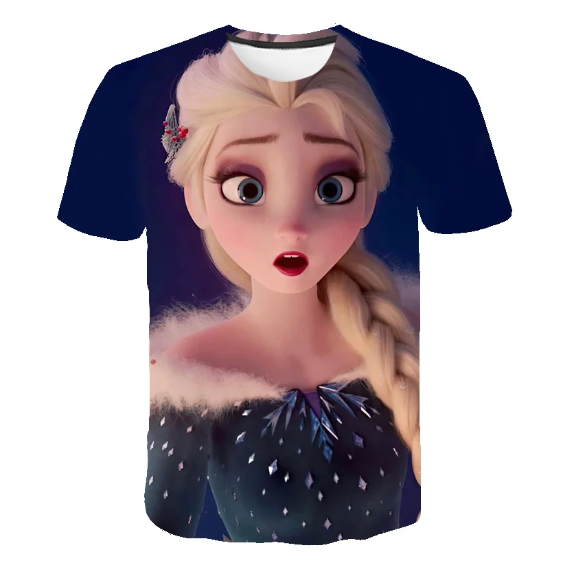 

Anna Elsa Kids T-shirts Girls Summer Elsa Frozen Clothes Baby T Shirts Children Sleeve Clothing T-shirt Tee 2 3 5 7 8 9-14 Years