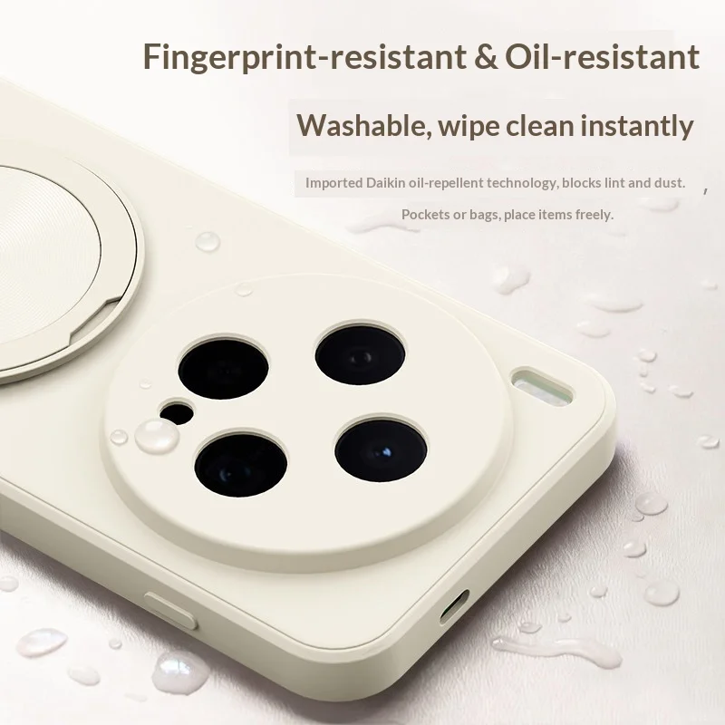 Premium Liquid Silicone Skin-Friendly Case with 360° Rotating Stand