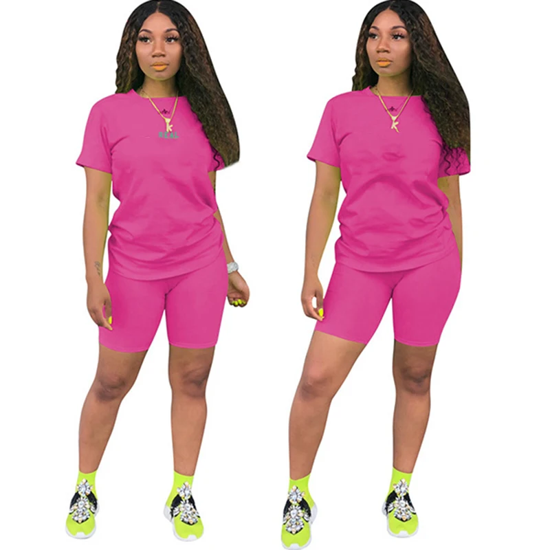 Casual Skinny Biker Home 2 Piece Sets Women's Suit for Fitness Tracksuits with Shorts and Top Blouse Outfits Sweatsuit Female 4X two piece skirt set