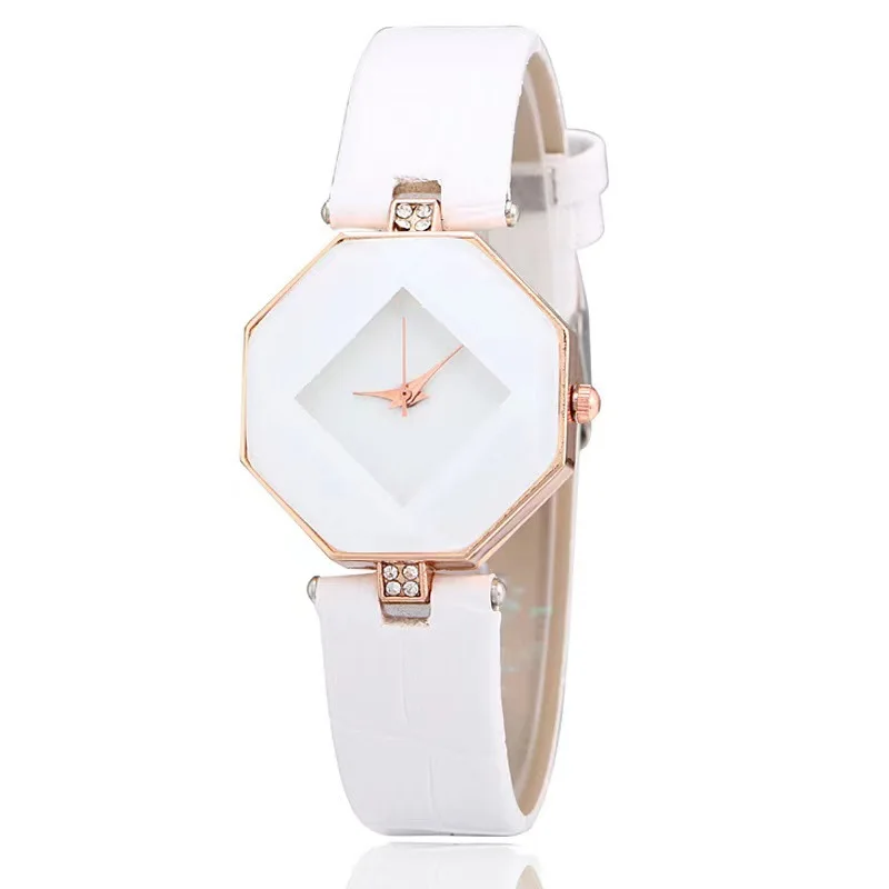 1pc-New Korean Luxury Women's Watch with Angular Diamond Mirror Fashion Watch
