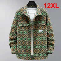Vintage Denim Jacket Men Streetwear Cargo Jacket Coat Plus Size 11XL 12XL Spring Autumn Denim Coat Big Size 10XL 1