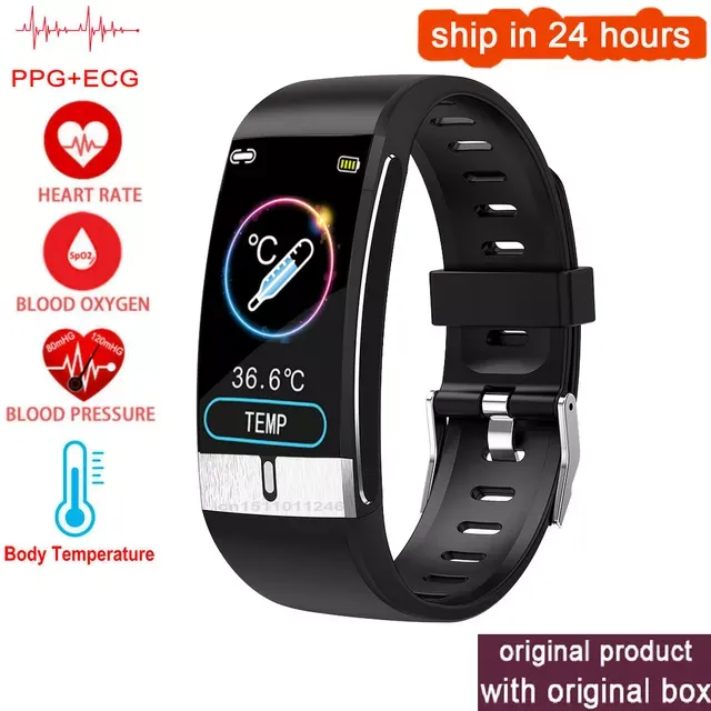 Smart Watch Men E66 Body Temperature ECG PPG Waterproof Sport Bracelet Blood Oxygen Heart Rate Smartwatch For iOS Android