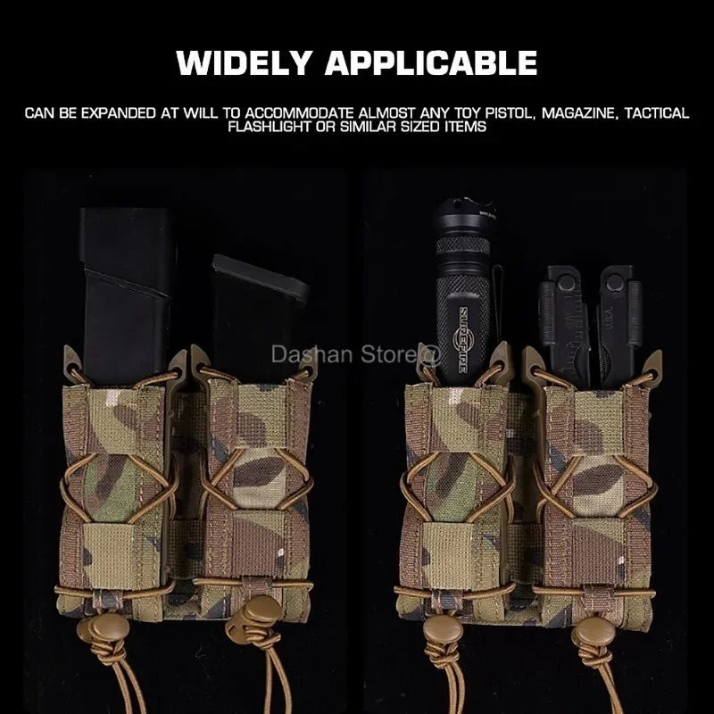 Magazine Pouch 9mm Magazine Pouch Tactical MAG Bag 500D Nylon MOLLE Flashlight Torch Holder Hunting Knife Holster Shooting Airsoft Accessories