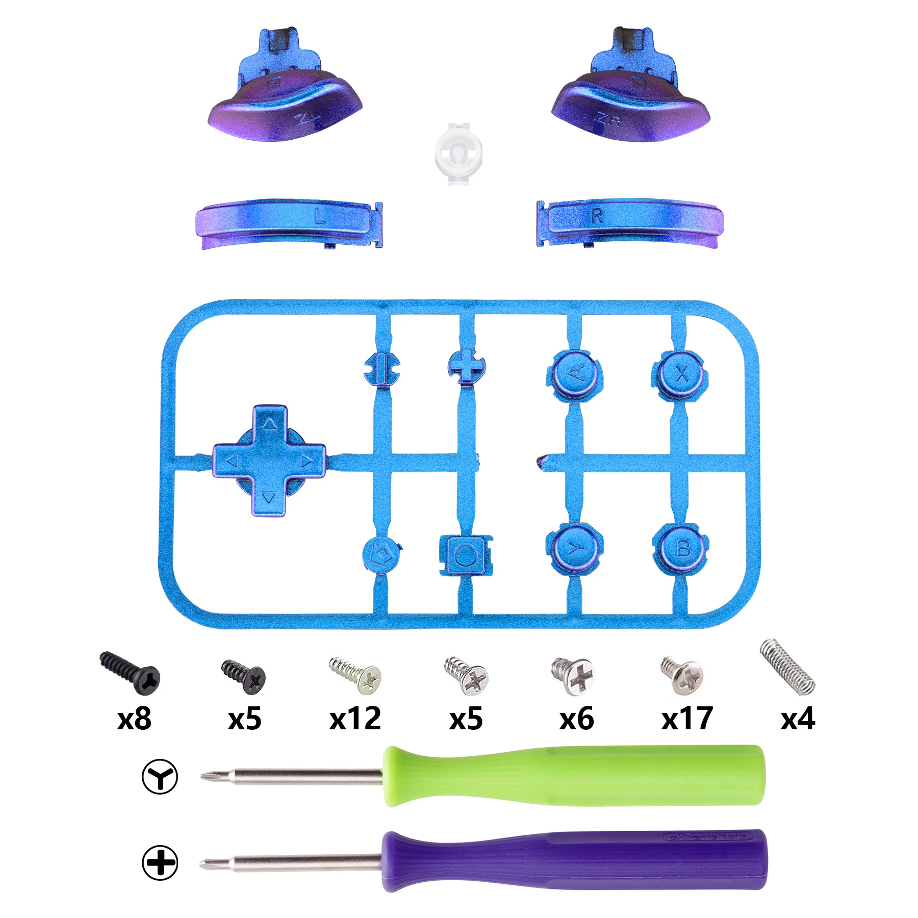 eXtremeRate Custom Replacement ABXY Home Keys Dpad L R ZL ZR