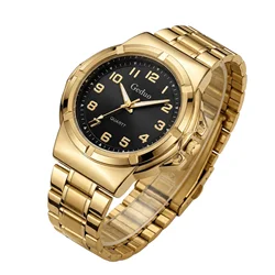 Trendy Casual Men's Fashion Wristwatch - Hot Sale Edition (Gold black)