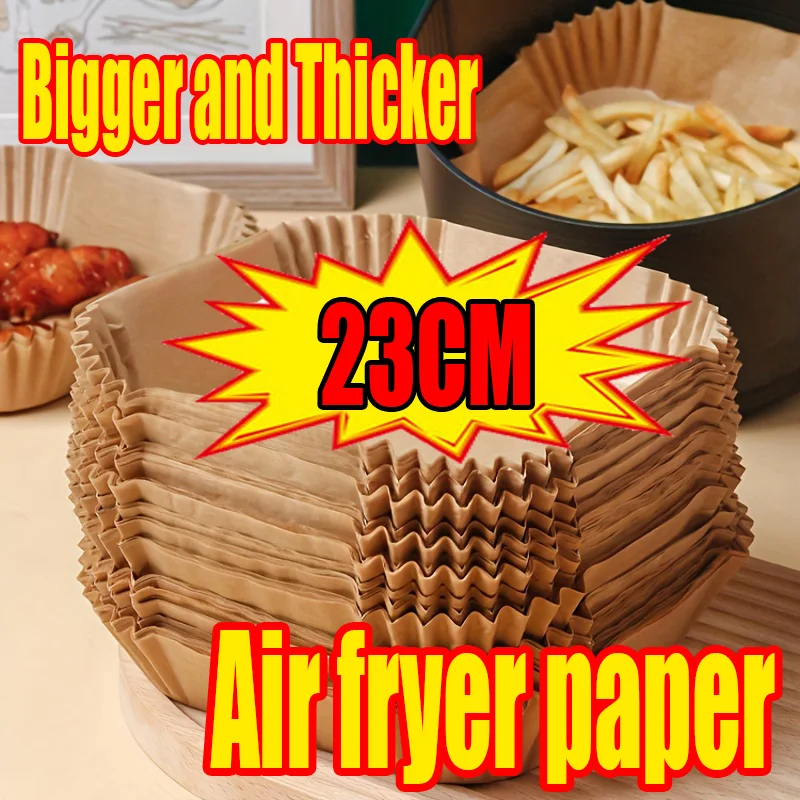 Large Air Fryer Paper Airfryer Cooking Baking Paper 23cm Air Fryer Foil Accessories Thickened Disposable Liner Oven