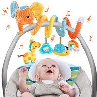 Car Seat Toys Infant Color Elephant Stroller Stretch Spiral Activity Baby Hanging Toys for Crib Mobile Newborn Sensory Toy Gifts 1