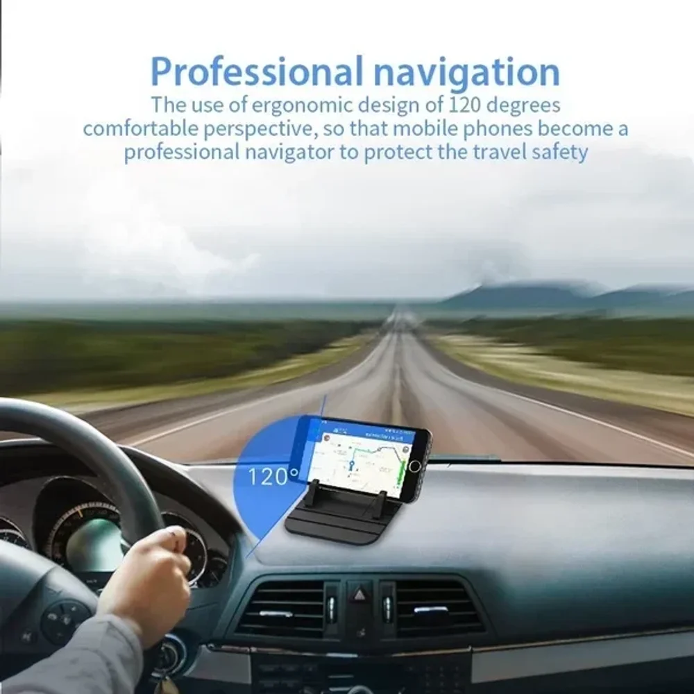 Universal Anti-Slip Silicone Dashboard Mount for Smartphones and GPS Devices