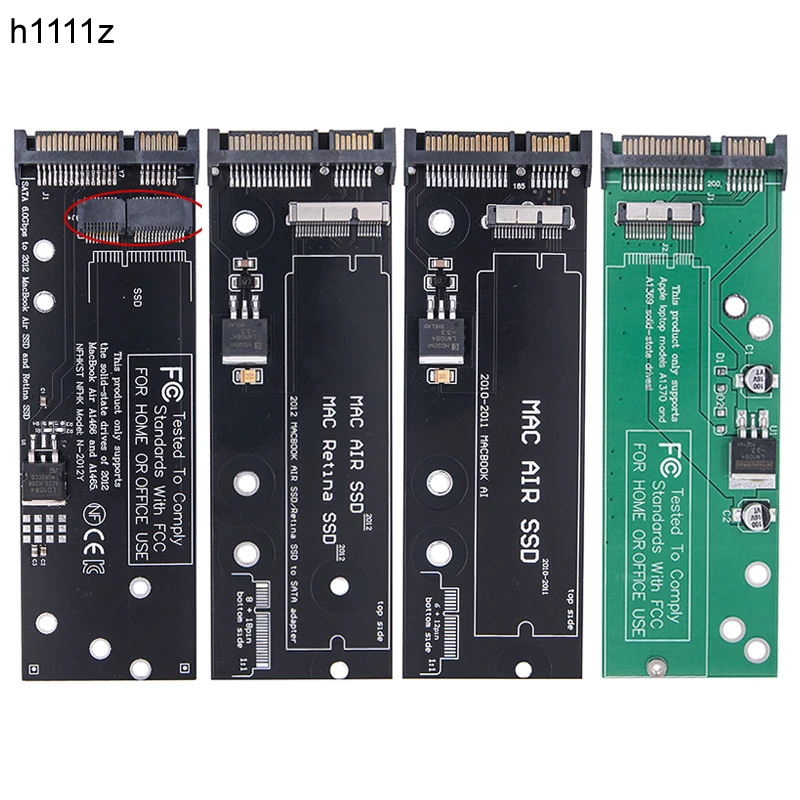 Apple 2010 2011 2012 용 SSD-SATA 변환기 카드 보드 MacBook Air 6+12pin & PRO RETINA 7+17pin SSD-SATA 22pin 어댑터