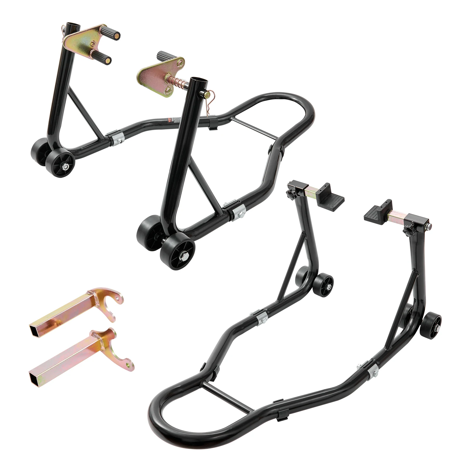 SucceBuy 850lbs Motorcycle Stand Lift Front Rear Combo Stand Lift Stand Front&Rear Wheel Fork Stand Heavy Duty Rear Wheel Stand