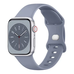 Premium Silicone Watchband Strap Bracelet - Various Sizes Available - 42mm 44mm 45mm 49mm (Blue - gray)
