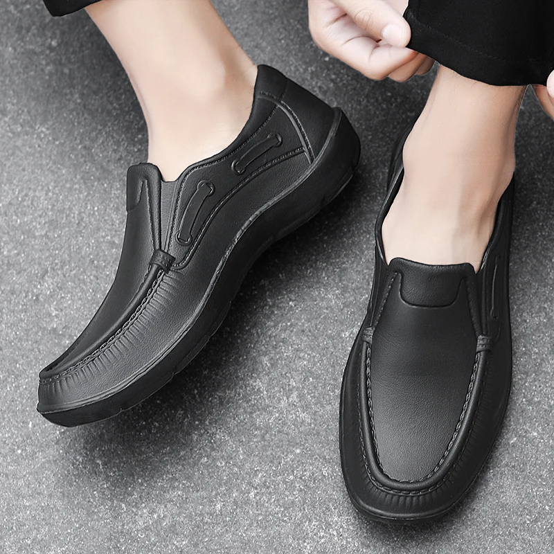 STRONGSHEN Men Casual EVA Shoes Waterproof Oil-proof Non-slip Chef Shoes Light Work Shoes Slip-on Kitchen Restaurant Shoes 4