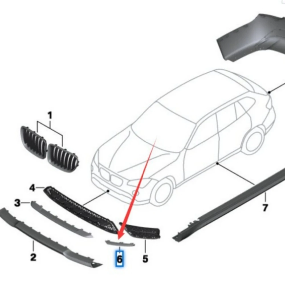 Front bumper left and right grille decorative strips for BMW X1 E84 2013-2015