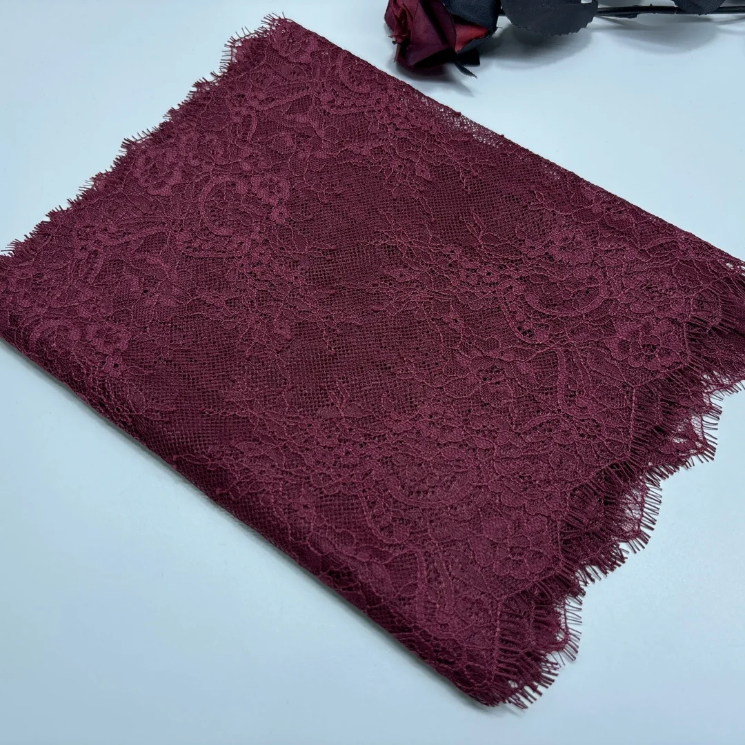 Wimpernspitzenborte, Schokoladenbraune Farbe, Chantilly-Spitze, Zubehör, DIY Stickerei & Nähhandwerk, Smaragdgrüne französische Spitze – Detail 4