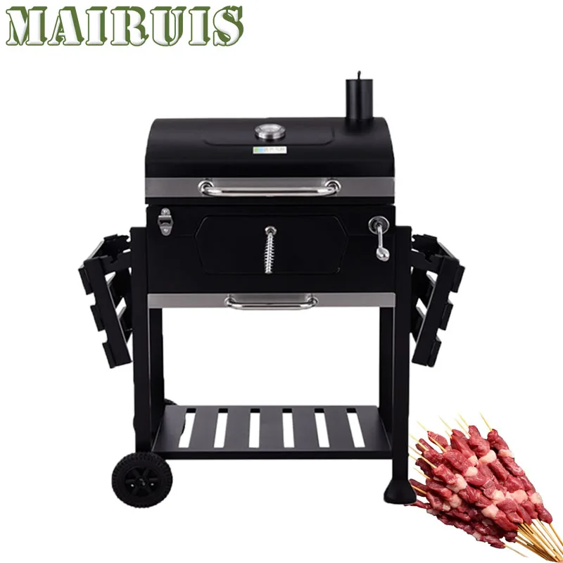 

Домашний угольный гриль для барбекю, утолщенный большой гриль для барбекю на 6-7 человек, уличный садовый двор, вилла, гостиница