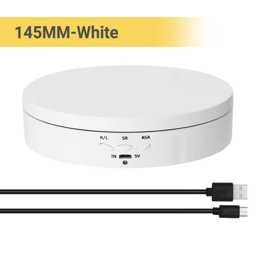 USB-Powered Motorized Display Stand with Adjustable 360° Rotation for Photography and Videography