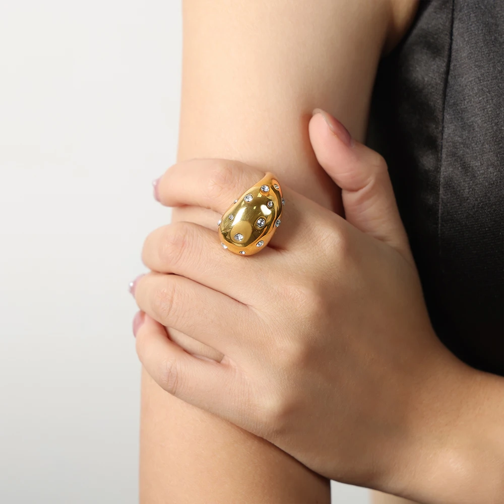 Anelli Donna in Acciaio Inossidabile Placcato Oro 18k