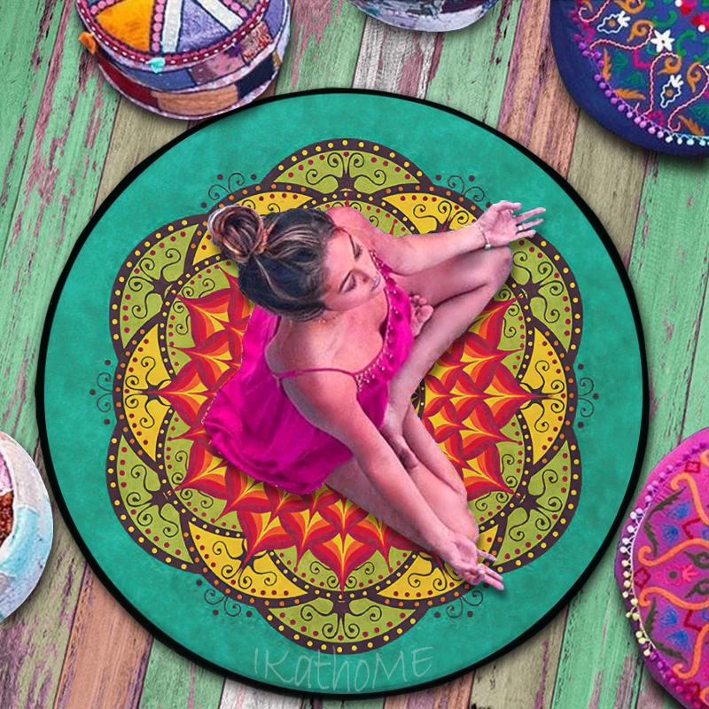 ReikiMandalaRoundRugFlowerOfLifeCarpetYogaBuddhistMeditation